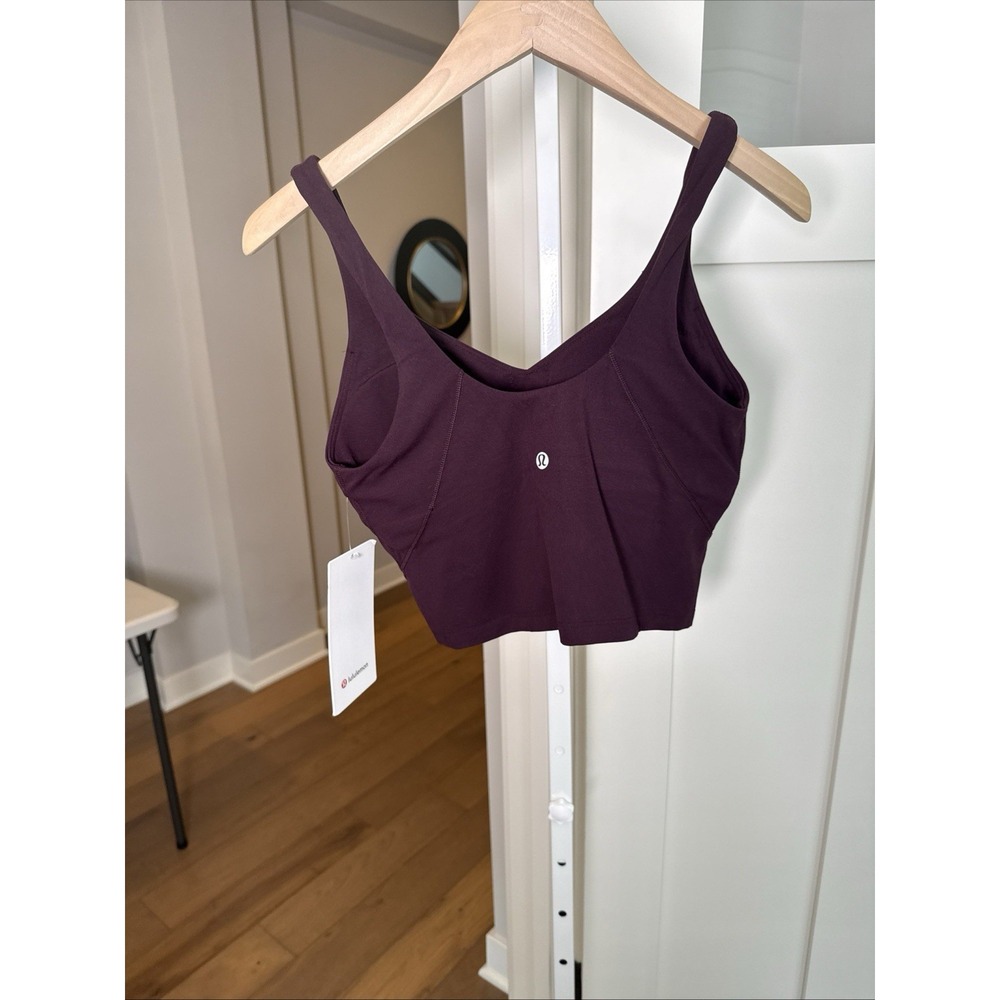 NWT Lululemon Size 8 Align Tank Crop Built In Bra BLPM Black Plum - Picture 2 of 6